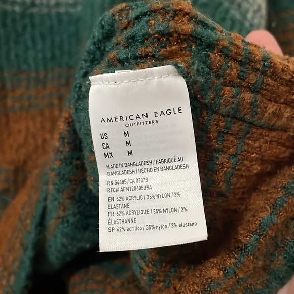 American Eagle Outfitters Green and Brown Crewneck Sweater Size M - Picture 4 of 5